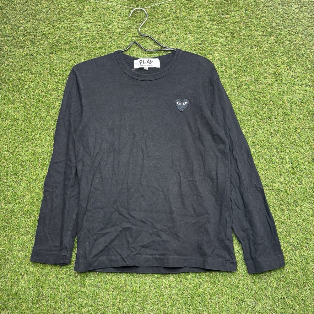 Play Comme Des Garcons Shirt Mens Medium Slim Fit Black Heart Black Long Sleeve